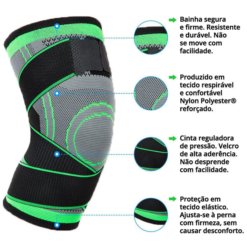 Joelheira ortopédica de compressão para Fitness 3D-Tendinite e esporte - Shop Melhores Ideias