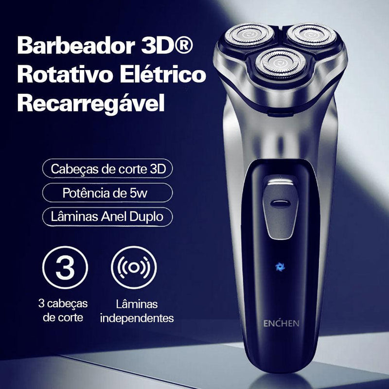 Barbeador elétrico rotativo 3D Portátil lavável recarga USB-Barbearia - Shop Melhores Ideias